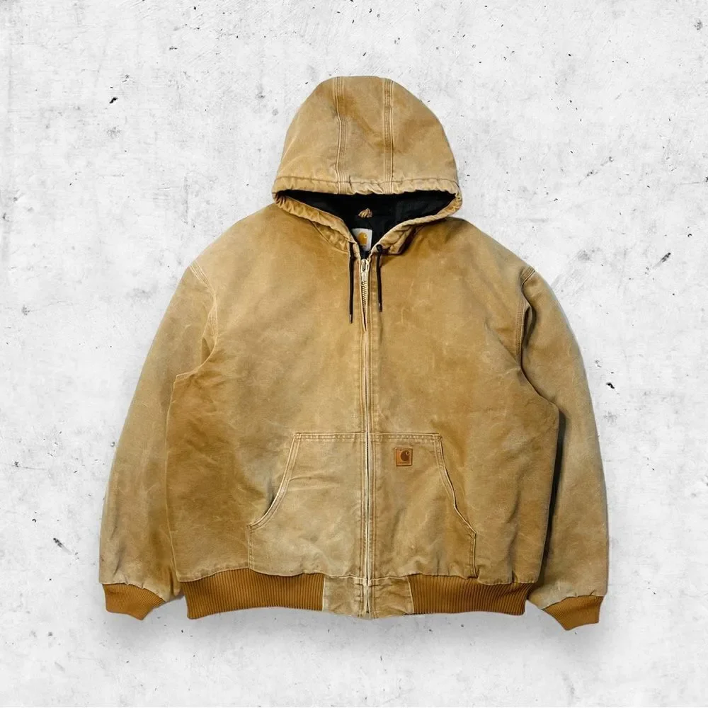 Carhartt J130 BRN Insulated Duck Active Jacket, 12oz Heavyweight, Brown, 3XL